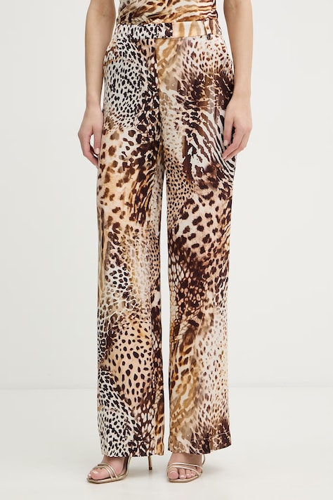 Marciano by Guess kalhoty dámské z viskózy GISELLE hnědé high waist