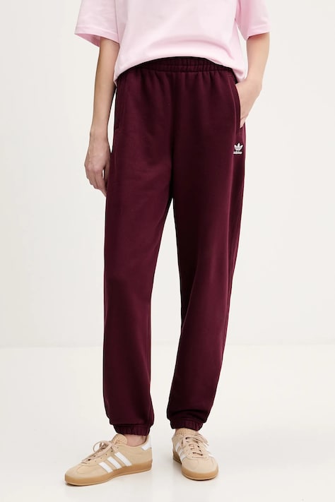 adidas Originals spodnie dresowe Essentials damskie kolor bordowy gładkie KC9102