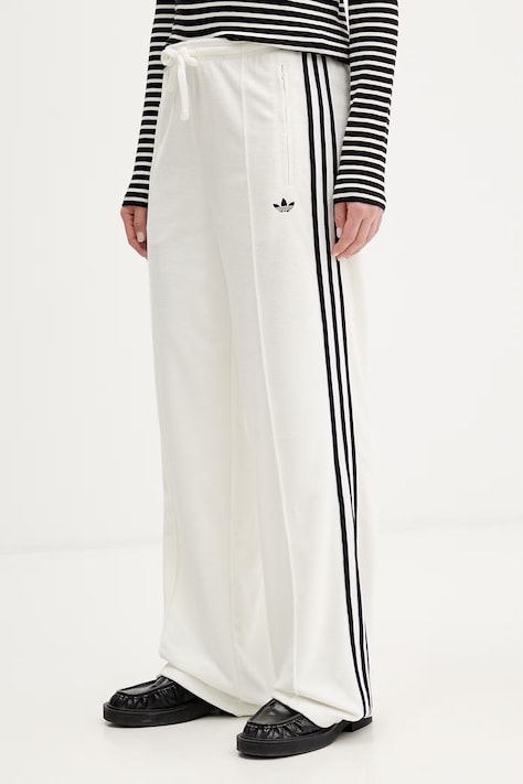 adidas Originals Terry Towel Firebird spodnie dresowe damskie beżowe high waist KD1415