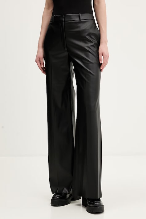 HUGO spodnie Hasmina-1 damskie kolor czarny dzwony high waist 50552964