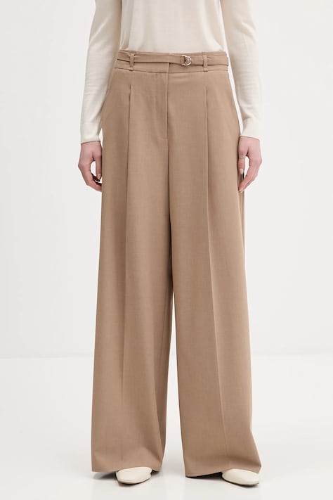 HUGO nadrág Hawelsa bézs, magas derekú egyenes, 50554020