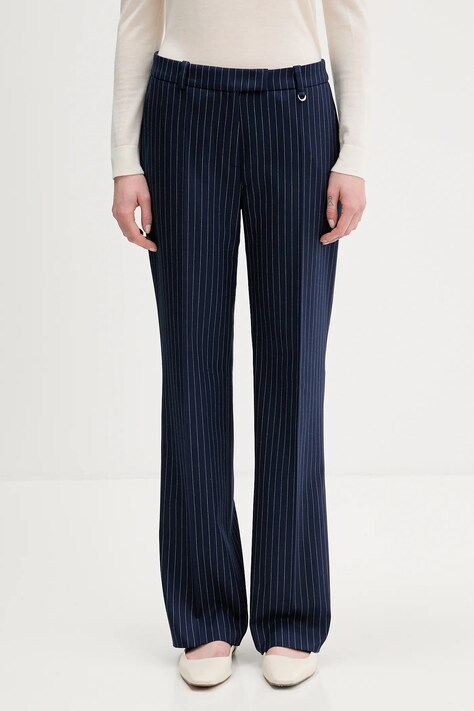 HUGO spodnie Hilando damskie kolor granatowy proste high waist 50554458