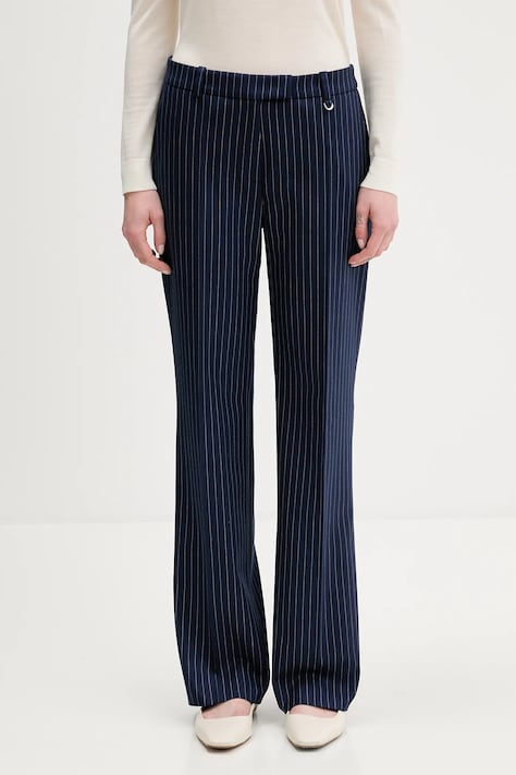 HUGO spodnie Hilando damskie kolor granatowy proste high waist 50554458