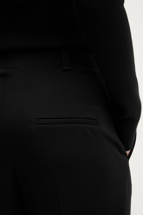 HUGO spodnie Hulana-3 damskie kolor czarny fason cygaretki high waist 50554962