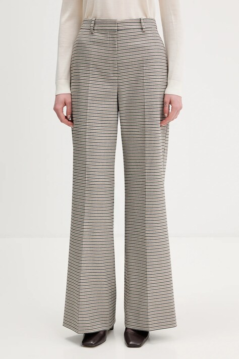 HUGO spodnie Hasmina damskie kolor beżowy proste high waist 50555803