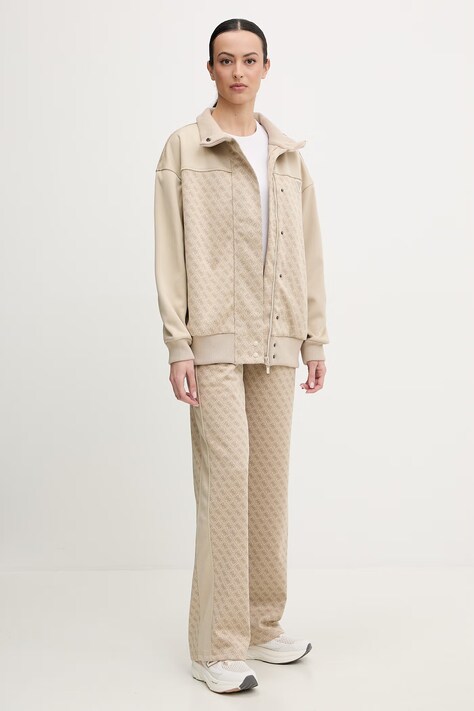 Guess spodnie dresowe MAYA damskie kolor beżowy wzorzyste V6RB09 K2042