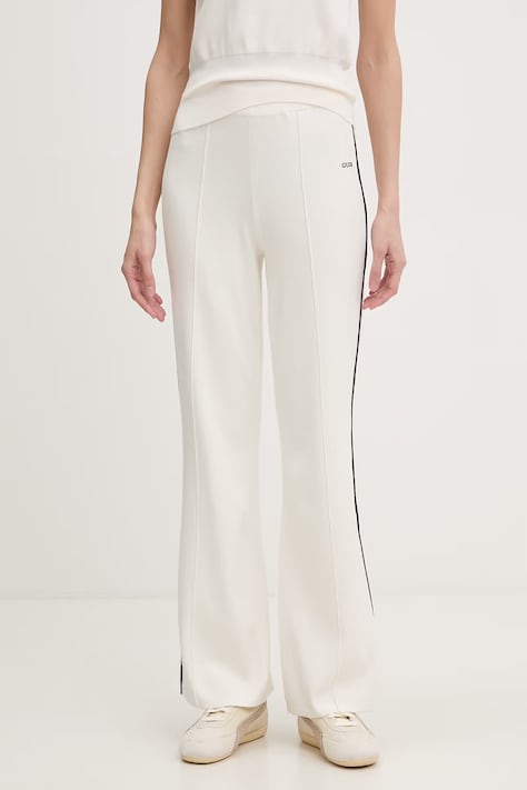 Guess spodnie dresowe damskie z wiskozą LAURENE Beżowe high waist V6RB14 Z4642