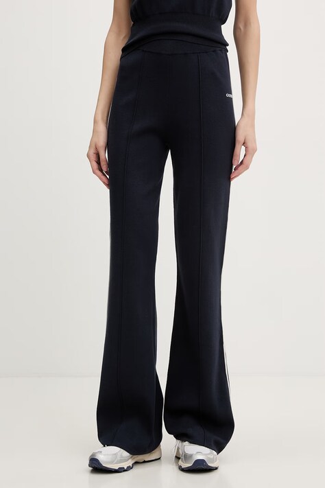 Guess spodnie dresowe damskie z wiskozą LAURENE granatowe high waist V6RB14 Z4642