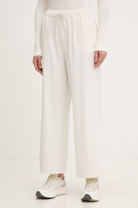 Guess spodnie NAT damskie kolor beżowy szerokie high waist V6RB21 WL232