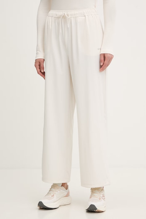 Guess spodnie NAT damskie kolor beżowy szerokie high waist V6RB21 WL232