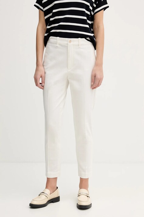 Polo Ralph Lauren spodnie damskie kolor biały szerokie high waist 211A96672