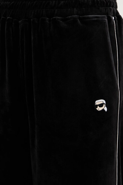 Спортивні велюрові штани Karl Lagerfeld IKON — SS26-SPD06O, чорний — фото 4