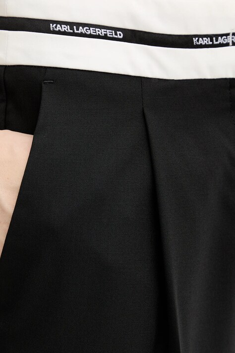 Штани з додаванням вовни Karl Lagerfeld BW ESSENTIAL — SS26-SPD06R, чорний — фото 4