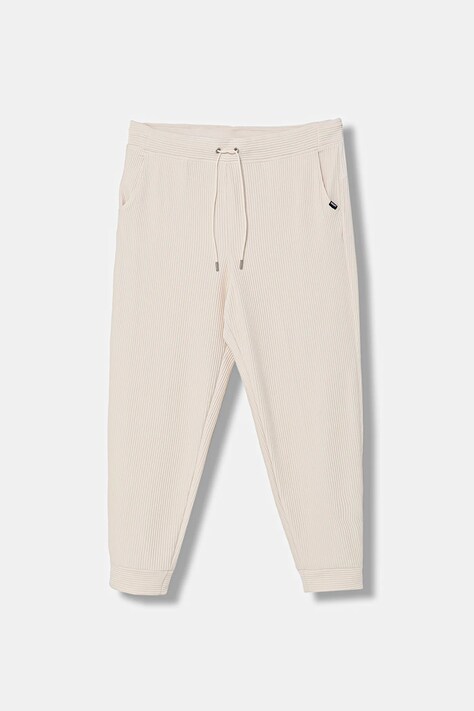 Dkny spodnie dresowe damskie kolor beżowy gładkie DP5P3498