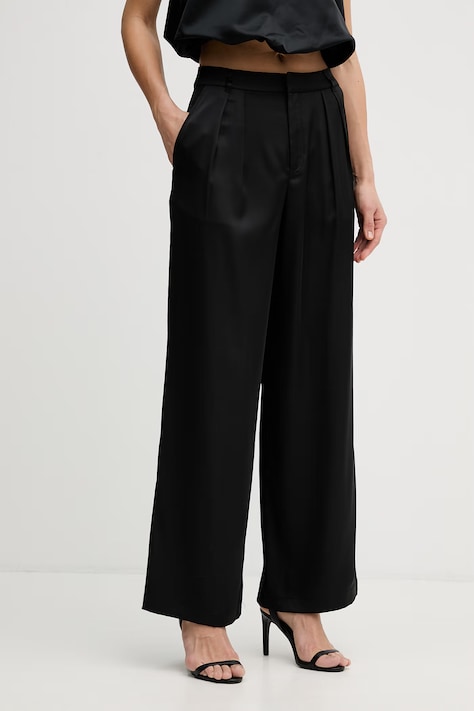 DKNY spodnie straight damskie czarne high waist DJ5P3100