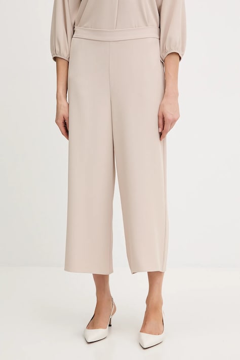 Joseph Ribkoff spodnie damskie kolor beżowy szerokie high waist 261121