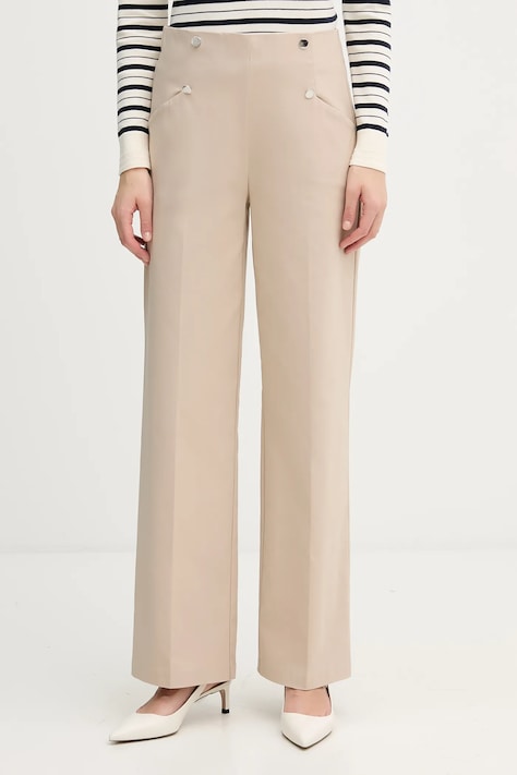 Joseph Ribkoff spodnie damskie kolor beżowy szerokie high waist 261040