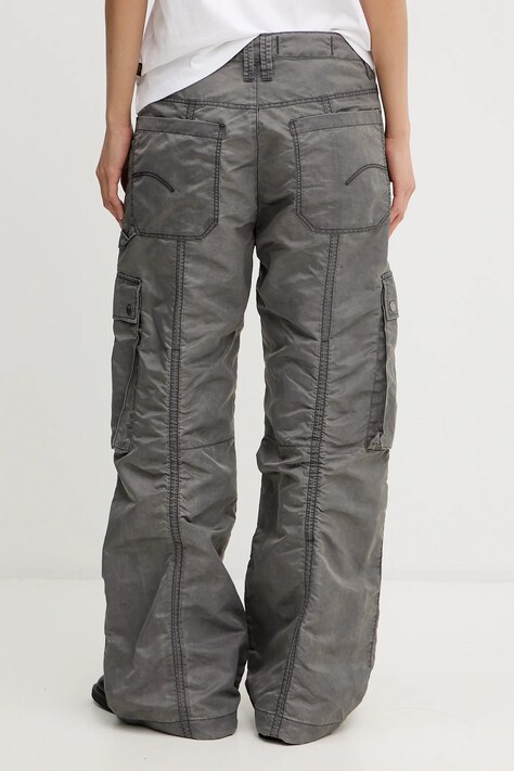 G-Star spodnie damskie kolor szary fason cargo high waist D27437-D192