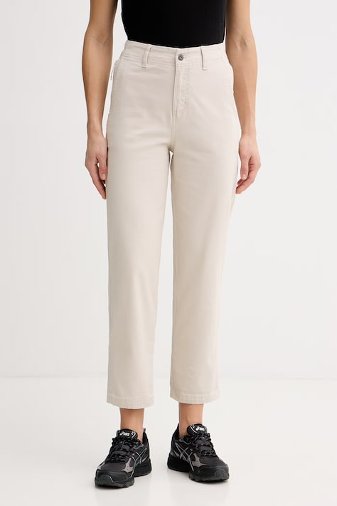 Columbia spodnie regularne damskie bawełniane ROC beżowe high waist 2135811