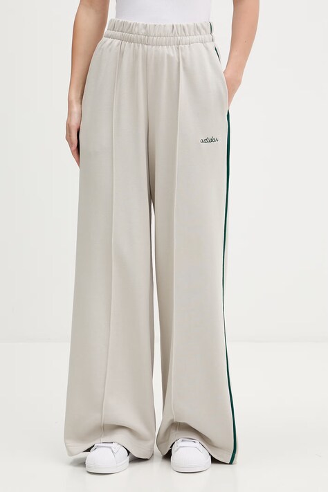 adidas spodnie dresowe Essentials Colourpop damskie kolor beżowy z aplikacją JZ0192