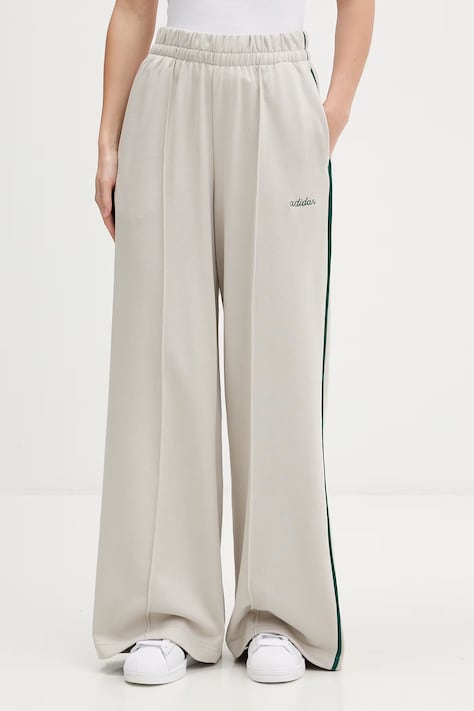 adidas spodnie dresowe Essentials Colourpop damskie kolor beżowy z aplikacją JZ0192