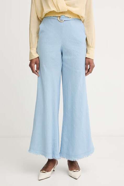 Pinko da donna con lino blu high waist 106548 A34G