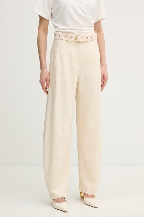 Pinko spodnie damskie beżowe high waist 106492 A2W6