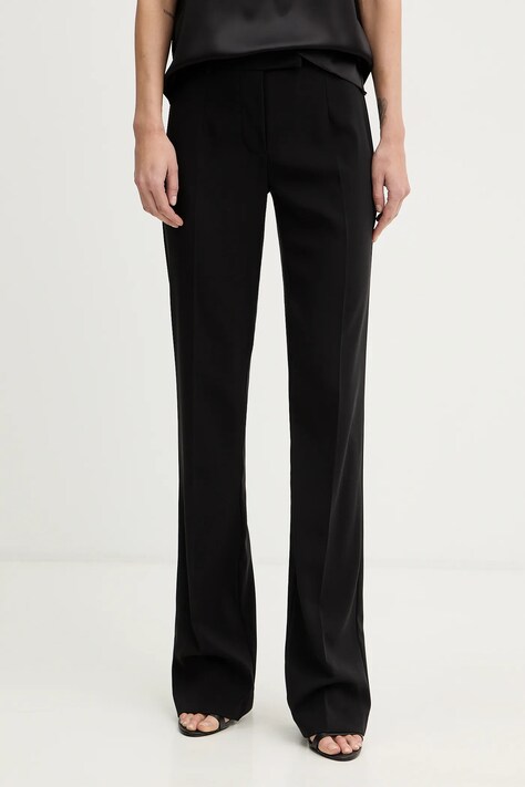 Patrizia Pepe spodnie damskie kolor czarny dopasowane high waist 8P0781 A6F5