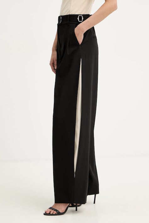 Patrizia Pepe spodnie damskie kolor czarny proste high waist 8P0793 A498