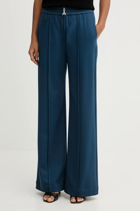 Patrizia Pepe spodnie damskie kolor niebieski szerokie high waist 8P0813 A715