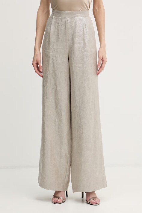 Joseph Ribkoff spodnie damskie lniane beżowe high waist 262947