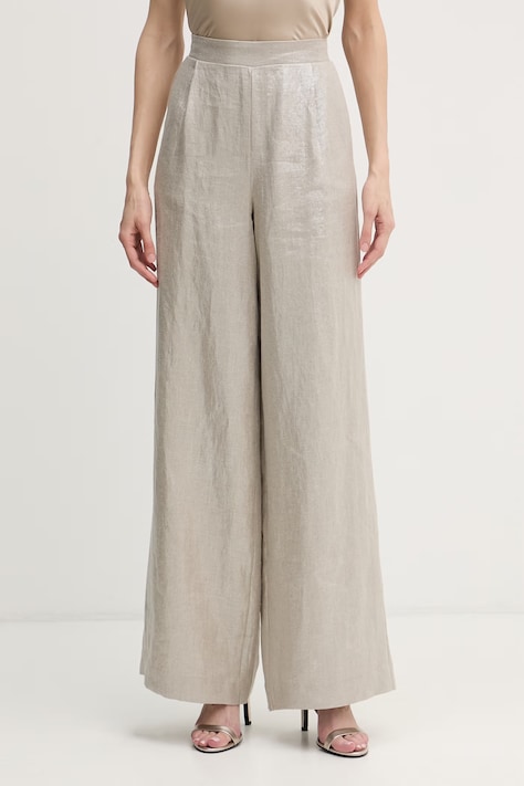 Joseph Ribkoff spodnie damskie lniane beżowe high waist 262947