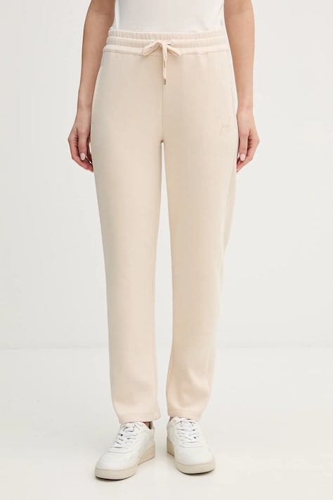 Joop! spodnie dresowe damskie kolor beżowy gładkie 30100423