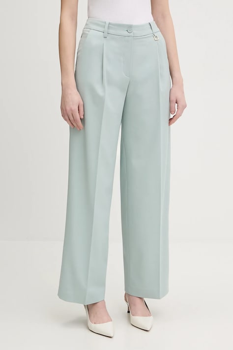 Joop! spodnie damskie kolor turkusowy szerokie medium waist 30100443