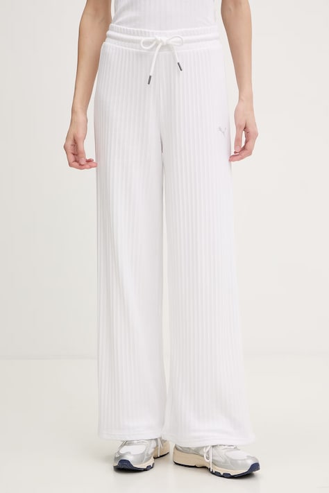 Puma spodnie dresowe damskie Comfort białe high waist 693284