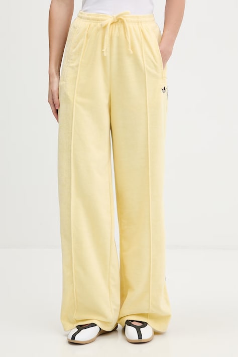 adidas Originals pantaloni tuta donna colore giallo con applicazione KQ6662