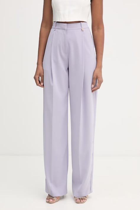 Elisabetta Franchi spodnie damskie fioletowe high waist PA16761E2