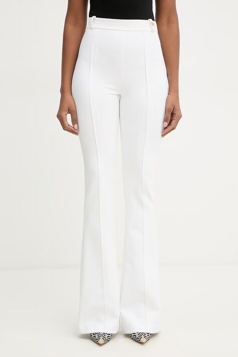Elisabetta Franchi spodnie damskie beżowe high waist PA16961E2