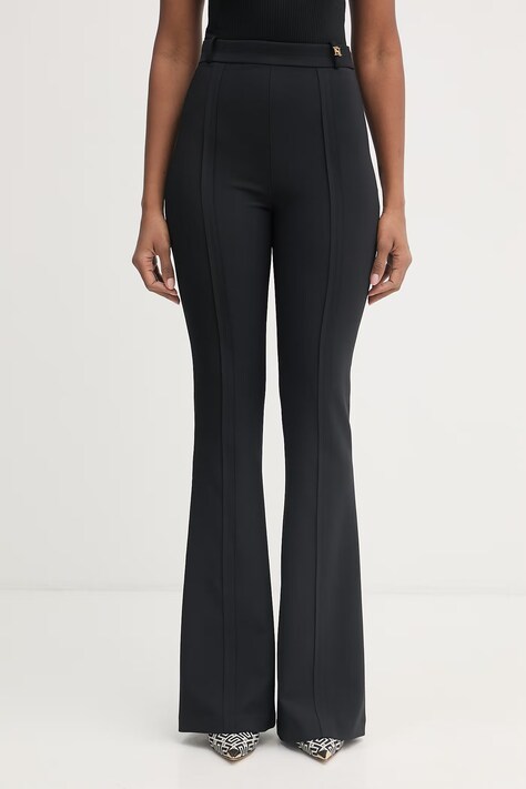 Elisabetta Franchi spodnie damskie czarne high waist PA16961E2