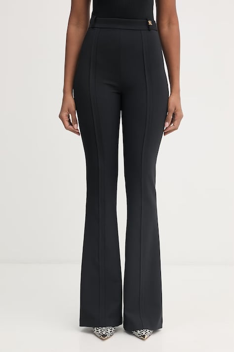 Elisabetta Franchi spodnie damskie czarne high waist PA16961E2