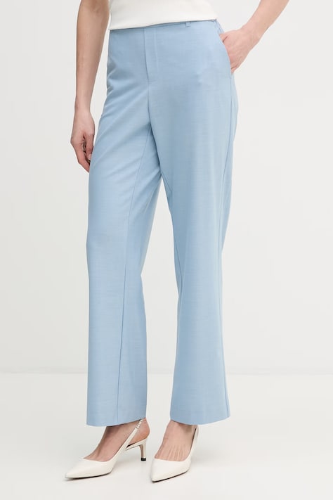 Mos Mosh spodnie Roy damskie kolor niebieski proste high waist 178310