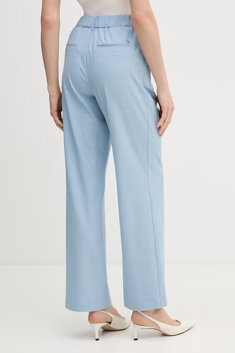 Mos Mosh spodnie Roy damskie kolor niebieski proste high waist 178310