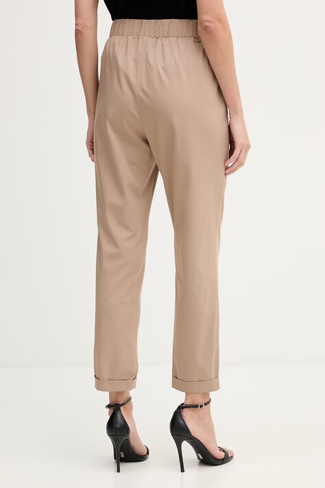 Liu Jo spodnie damskie kolor brązowy proste high waist TA6255 TS922