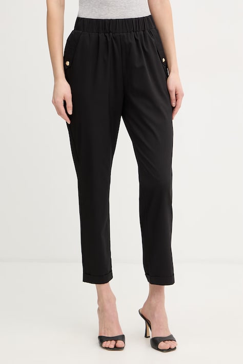 Liu Jo spodnie damskie kolor czarny proste high waist TA6255 TS922