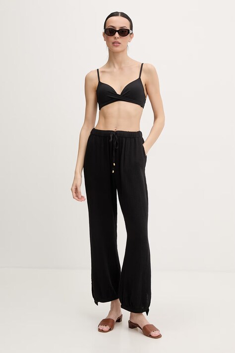 Lauren Ralph Lauren штани straight жіночі бавовняні — SS26-SPD0EG, чорний — фото 2
