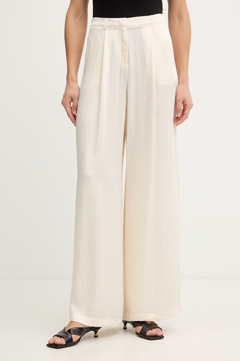 Marella spodnie MLMFORMATO damskie kolor beżowy proste high waist 2613131035200