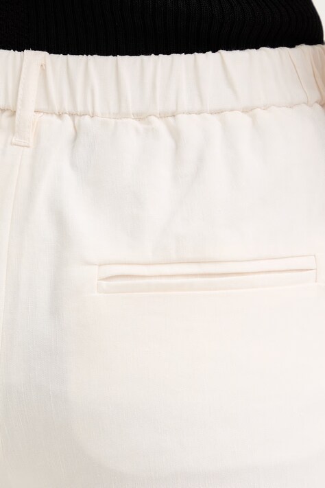 Marella spodnie z dodatkiem lnu MLMCARO damskie kolor beżowy fason cygaretki medium waist 2613131045200