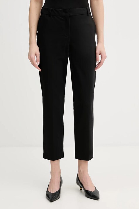 Marella spodnie GHIANDA damskie kolor czarny fason cygaretki high waist 2613131051200