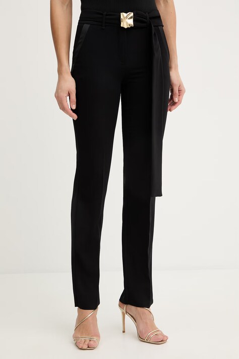 Marella spodnie MLTELICA damskie kolor czarny proste high waist 2613131063200