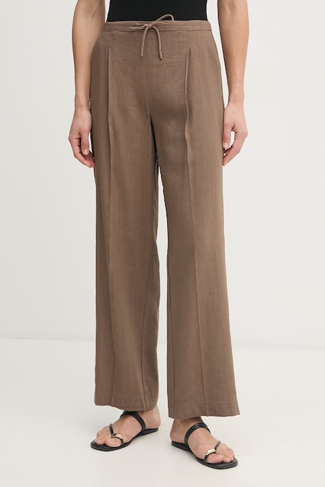 Marella штани жіночі з віскозою MLMALLORO коричневі regular waist 2613131115200